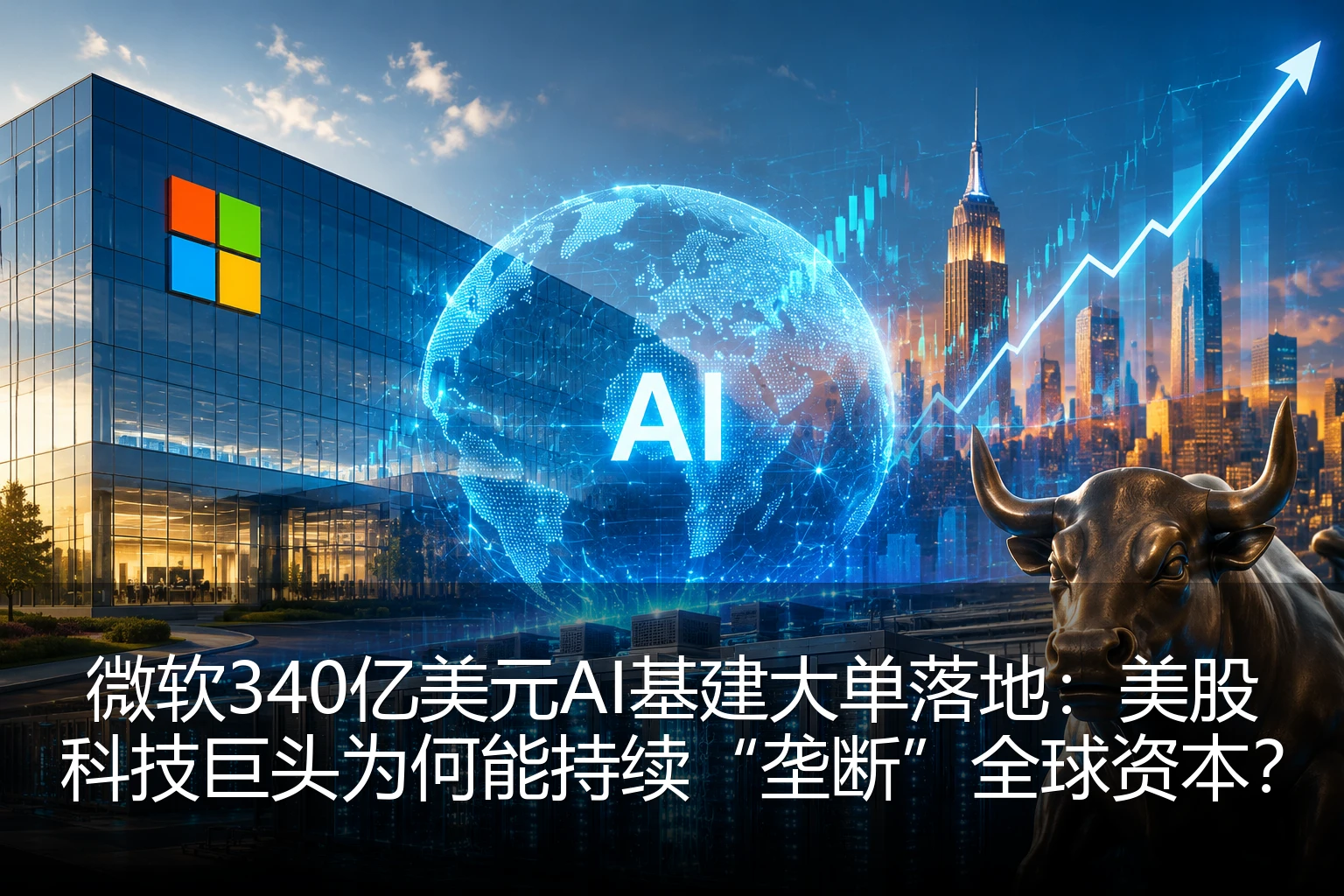 微软340亿美元AI基建大单落地：美股科技巨头为何能持续“垄断”全球资本？
