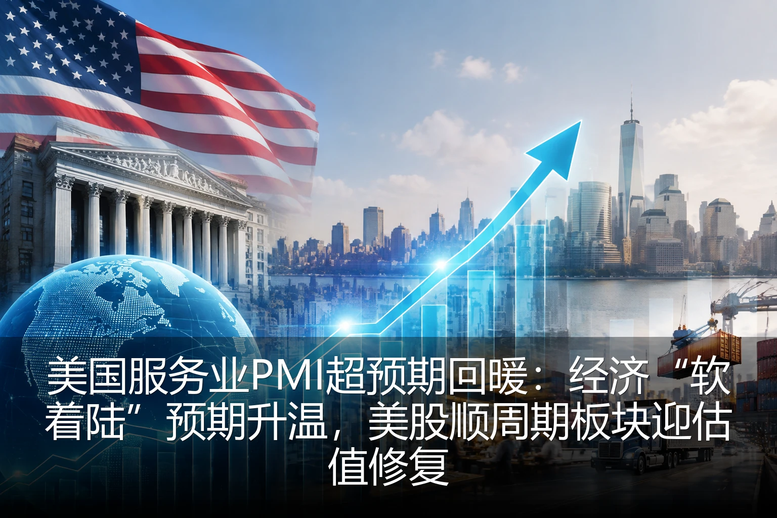 美国服务业PMI超预期回暖：经济“软着陆”预期升温，美股顺周期板块迎估值修复